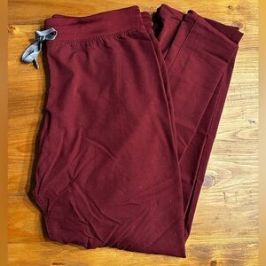 Figs Women's Straight Leg Pants in Burgundy and Gray